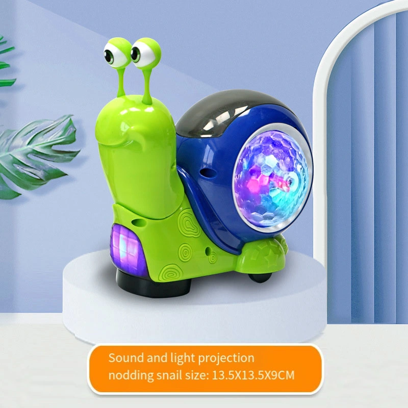 Cute Kids Electric 3D Light Projection Music Shaking Snail Submarine Space Shuttle Toy for Children