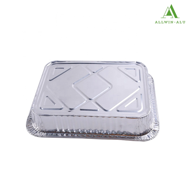 4700ml recipiente de alimentos de lámina desechable rectangular grande para envasado de alimentos Bandeja de hornear/bandejas de aluminio para recipientes de lámina