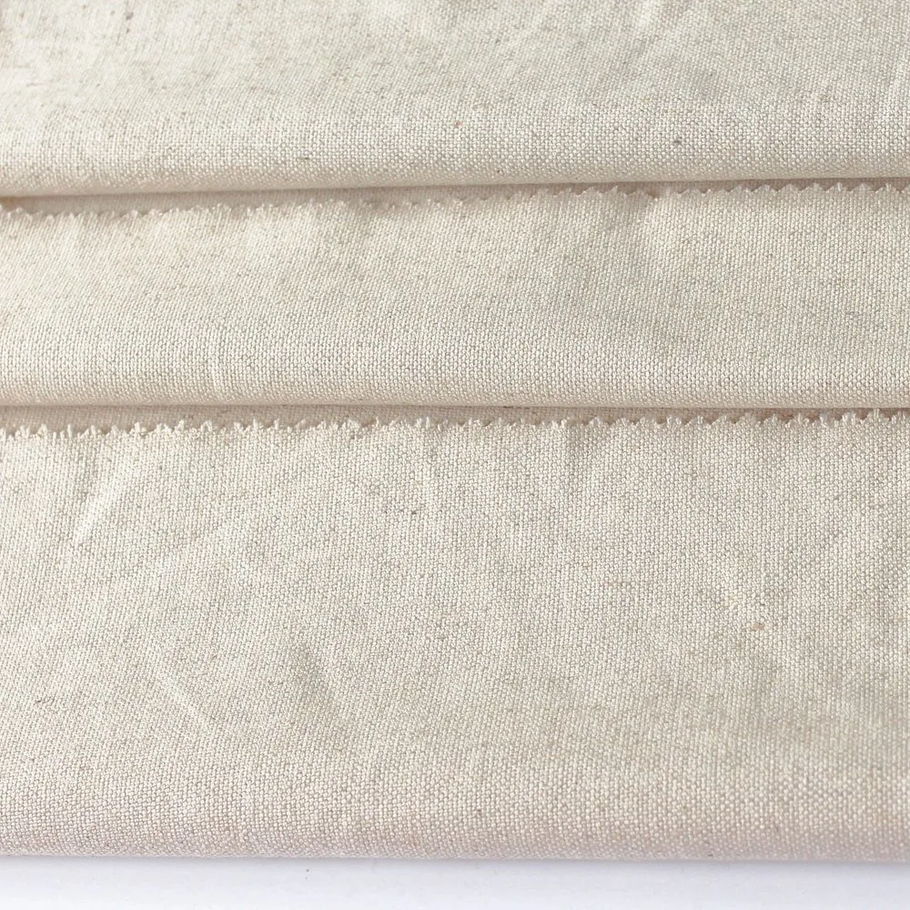 60 Inch Natural Color Linen Cotton Upholstery Woven Fabric for Printing
