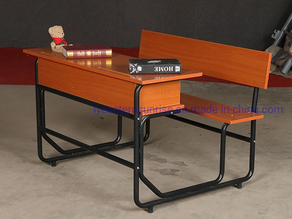 Primary Middle School Student Double Desk and Chair Metal Classroom Furniture