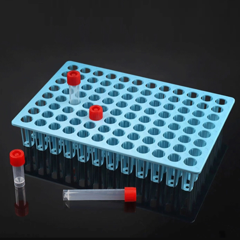 Laboratory Medical PP Plastic 10ml 18mm 8*12 96 Wells Virus Sample Transport Medium Vtm Vtm-N Test Tube Holder Rack Display