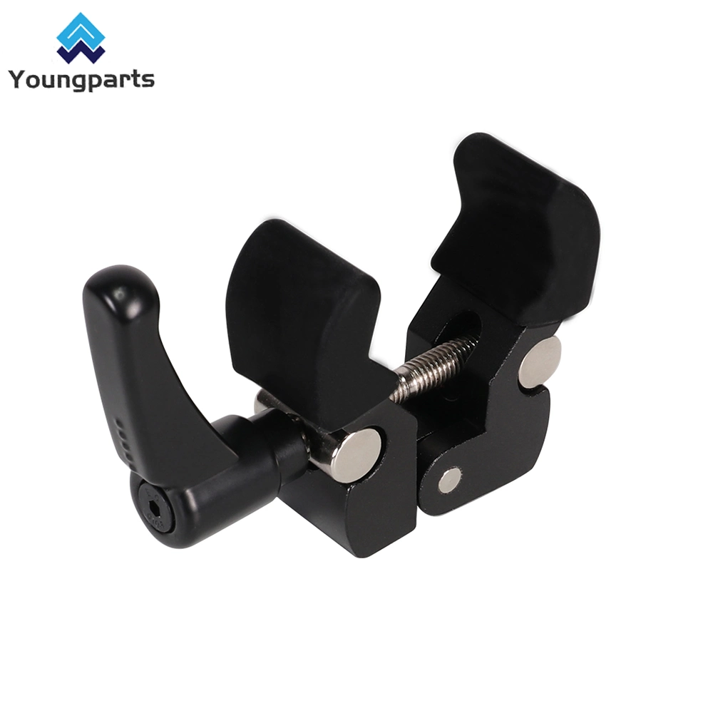 Youngparts Z039 Small Crab Clamp 1/4 and 3/8 Screw Hole for Magic Arm Photo Studio Accessories with Silicone Sleeve