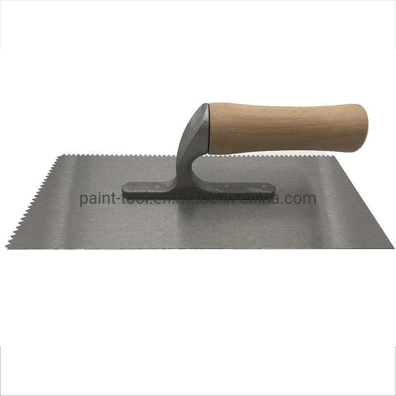 Wooden Handle Professional Plaster Trowel with Teeth Hardware Tool