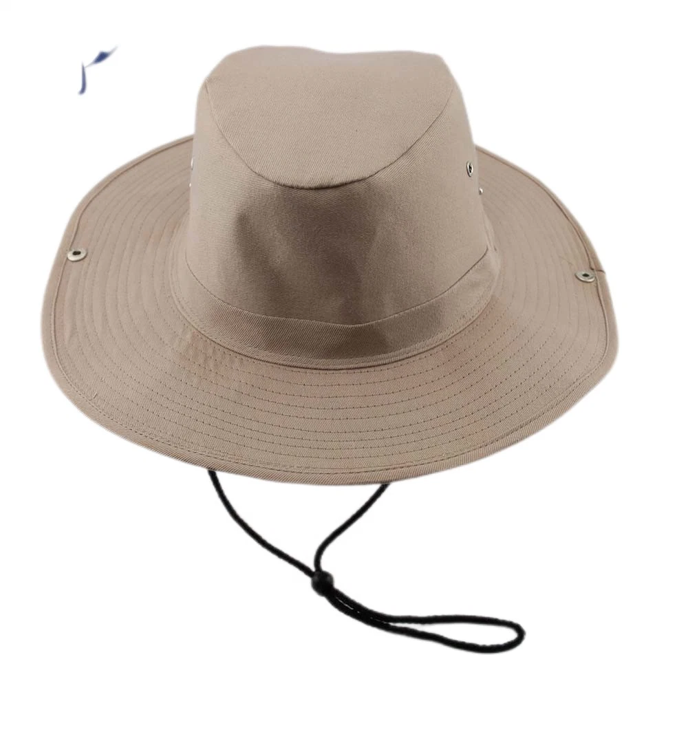 Safari Bucket Hat Adjustable and Foldable for Outdoor Long Brim Sun Protective Cap with High Quality Cotton Plain Fashion Summer Hat for Man