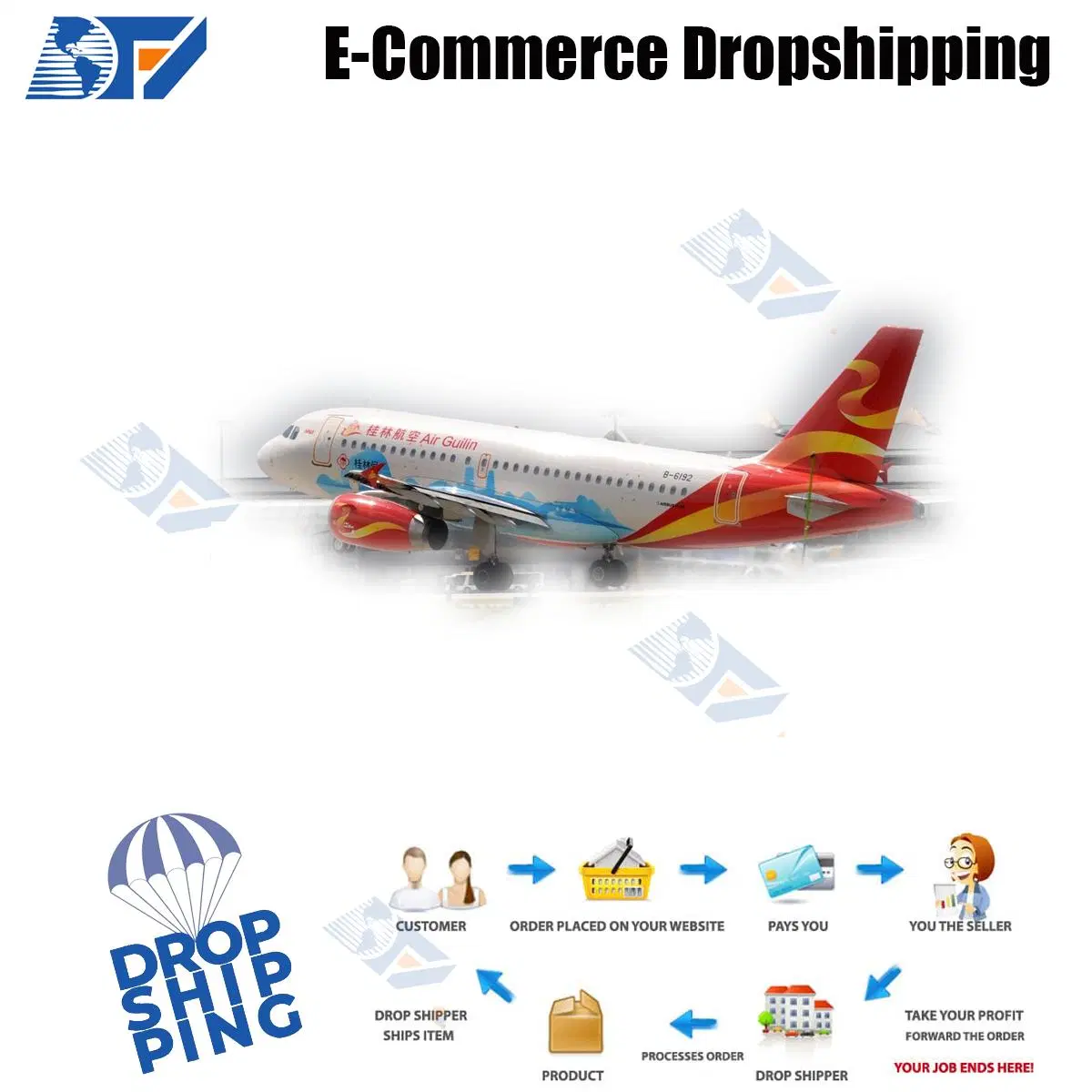 Dropshipping Agent Service Air Cargo Door to Door Shipping Agent to USA Taobao Independent Station Freight Forwarding