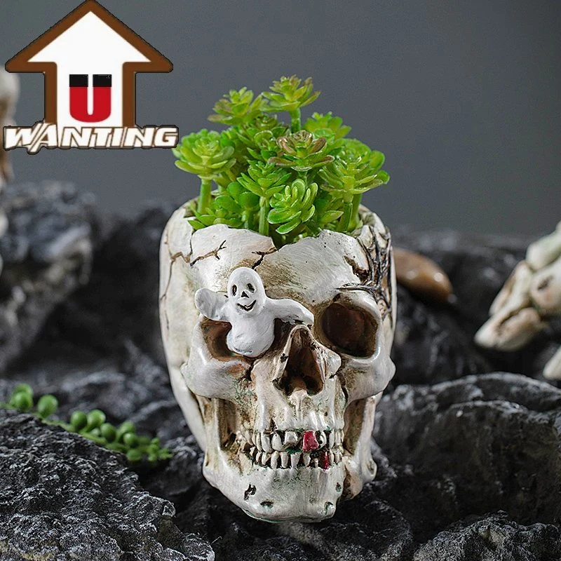 New Design Customized Hand Skeleton Flower Pot Garden Decoration Handicraft Resin Decor