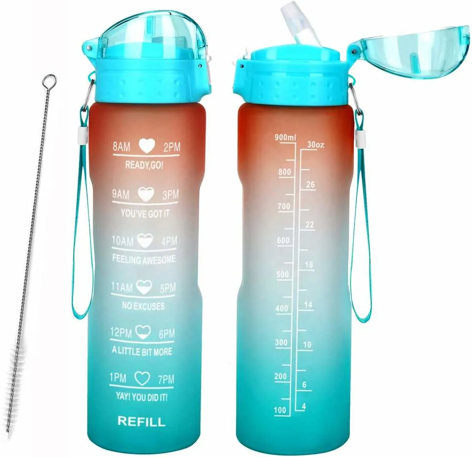 Vente en gros 2023 Nouvelle Amazon Flip Top étanche bouteille Fitness Gym Bouteille d'eau en plastique pour les sports en extérieur