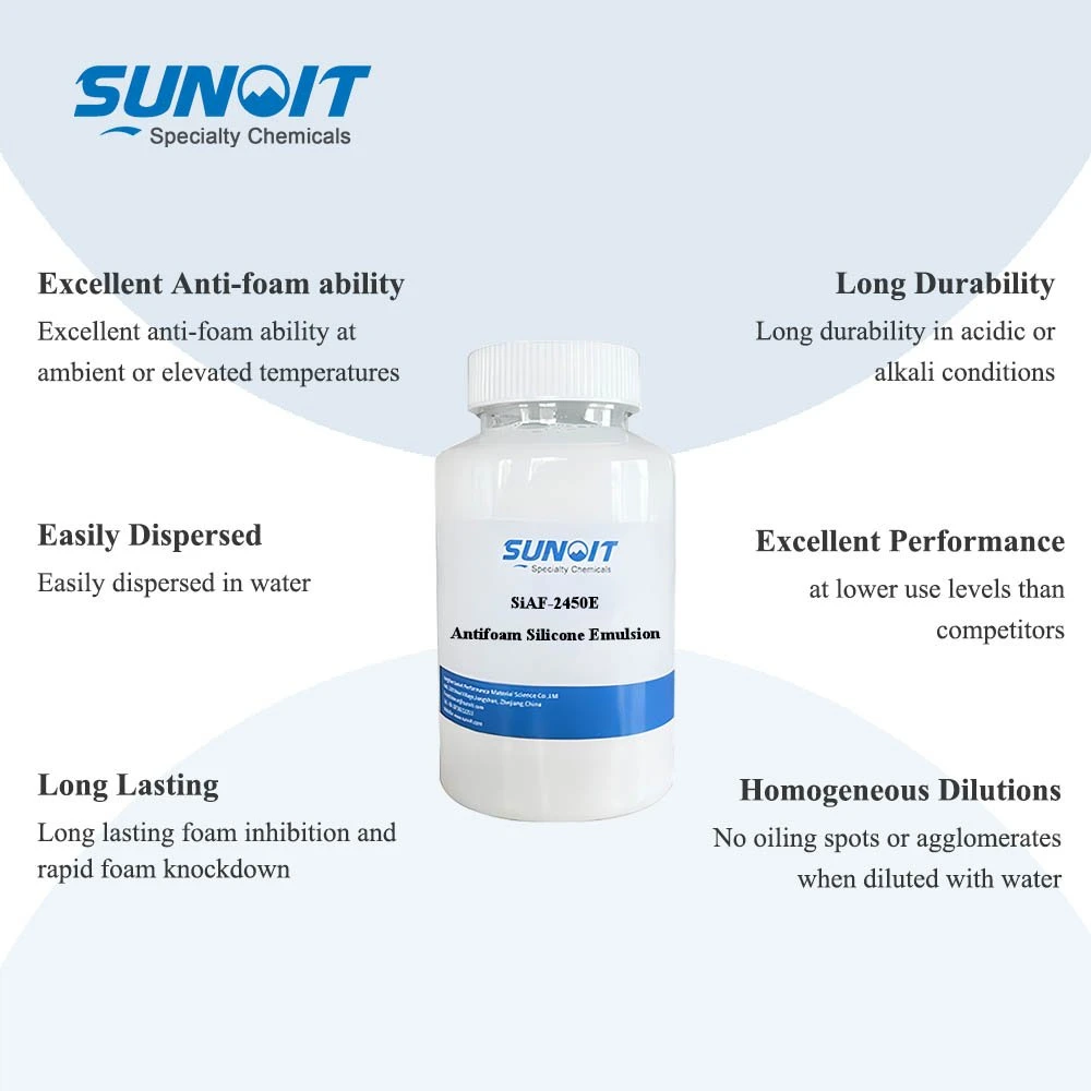 Silicone Antifoams Emulsion, with Long Durability in Acidic or Alkali Conditions