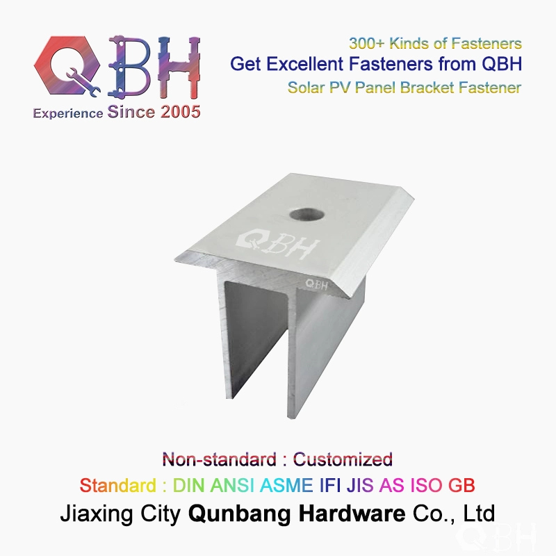 Qbh OEM ODM Hot-Selling Standard & Customized General-Purpose PV Photovoltaic Bracket Tin Roof Aluminum Alloy Solar Bracket Building Constructure Hardware