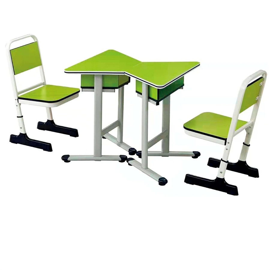 Mesa irregular Metal Escritorio de clase de la Escuela de plástico con silla Para el estudiante