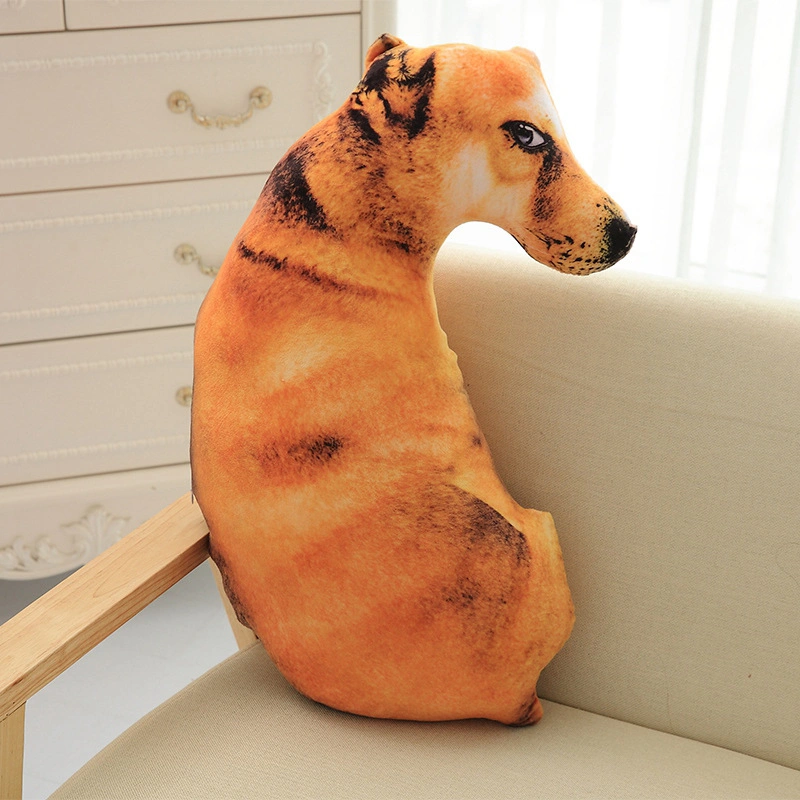 Creative 3-D Simulation Dog Plush Toy Pillow Husky Doll Bulldog Spotted Dog Doll