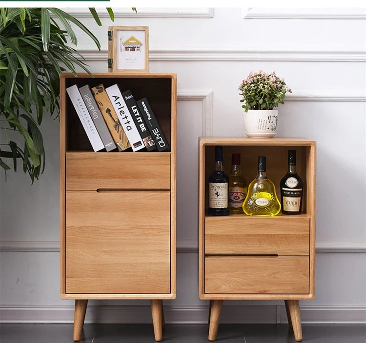 Simple Solid Wood High and Low Side Cabinet Storage Cabinet