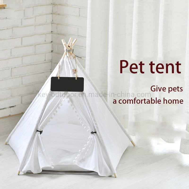 Pets Foldable Poles Soft Tipi Warm Comfortable Teepee High quality/High cost performance  Cushion Dog Cat Pet Tent Cage Carrrier House