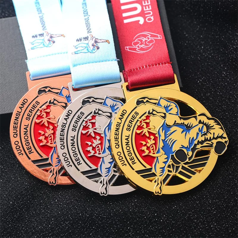 Fabricado en China Jiaxin manualidades personalizadas al por mayor de infantería de la ortografía de Karate ejecutar ping-pong cobre puro metal Dragonboatmedal