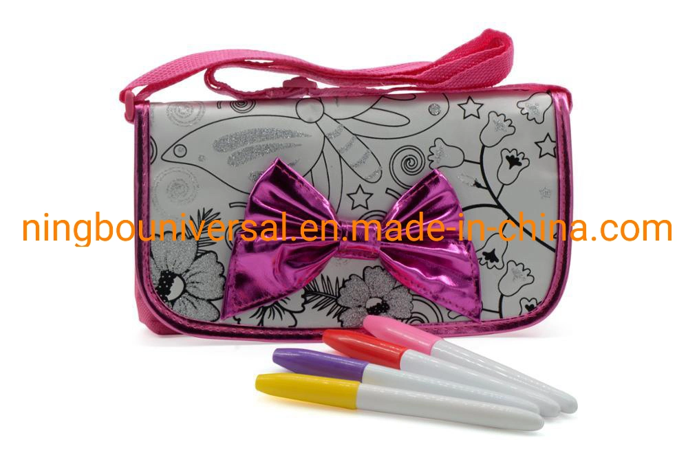 Fashion DIY Pink Painting Coloring Drawing School Shoulder Bag Kids