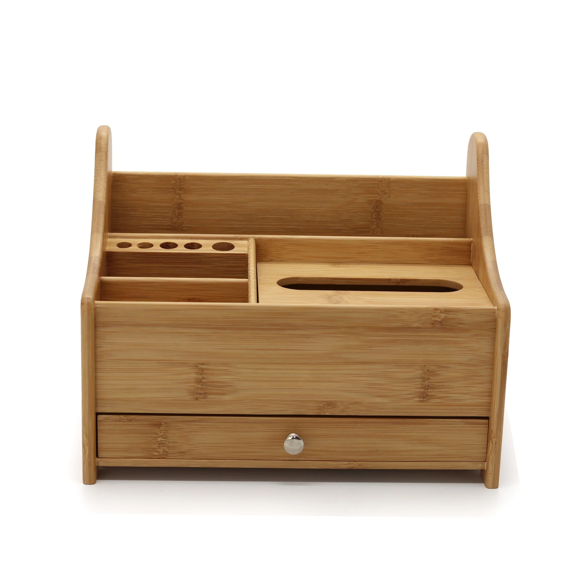 Eco Friendly Carbonized Bamboo Desk Organizer Stationery Packaging Box