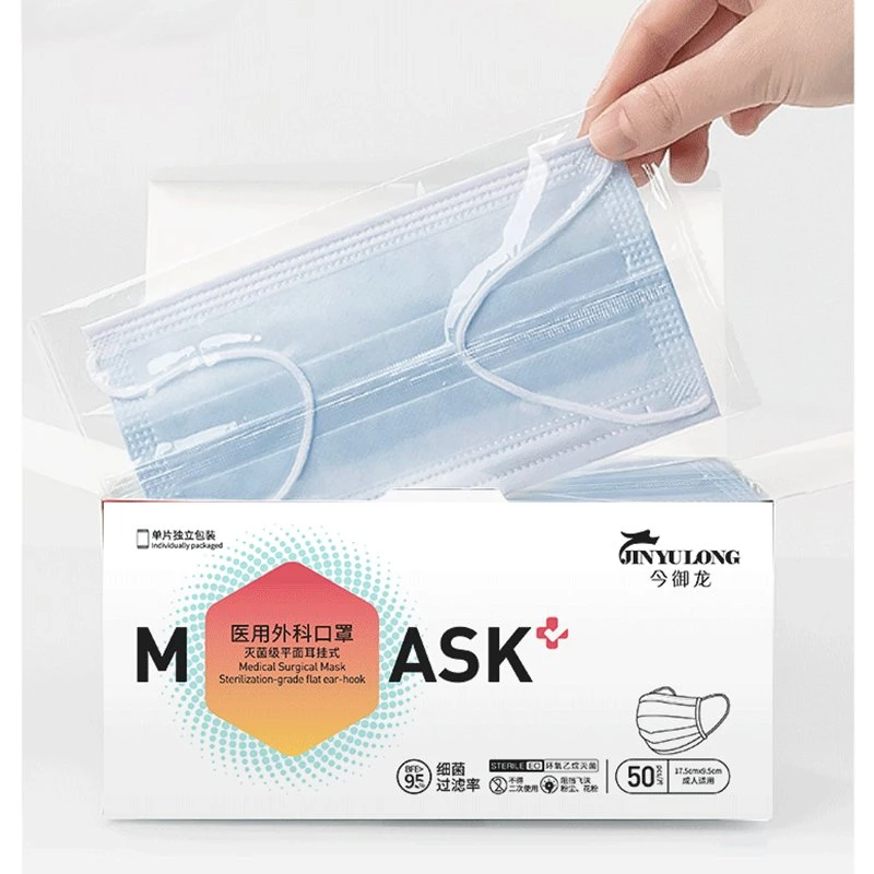 3-Ply CE SGS ISO Estándar desechable Cirugía protectora cara médica Máscara