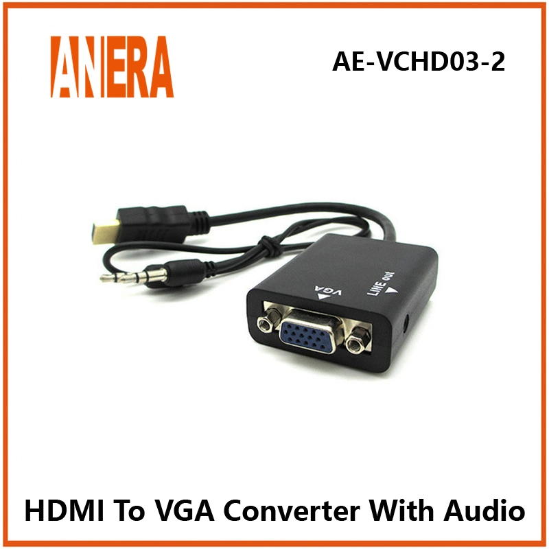 Anera Amazon Hot Sale HDMI Video Adapter HDMI Male to VGA Female Converter Cable with Audio