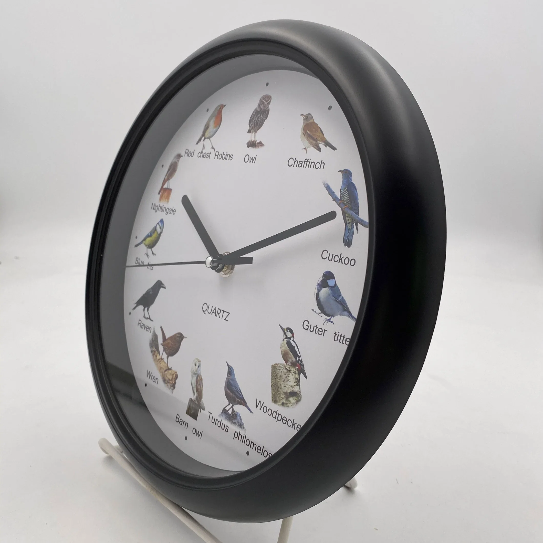 Le chant des oiseaux de 12 pouces Musical Horloge murale en plastique Bird Horloge murale d'alarme sonore