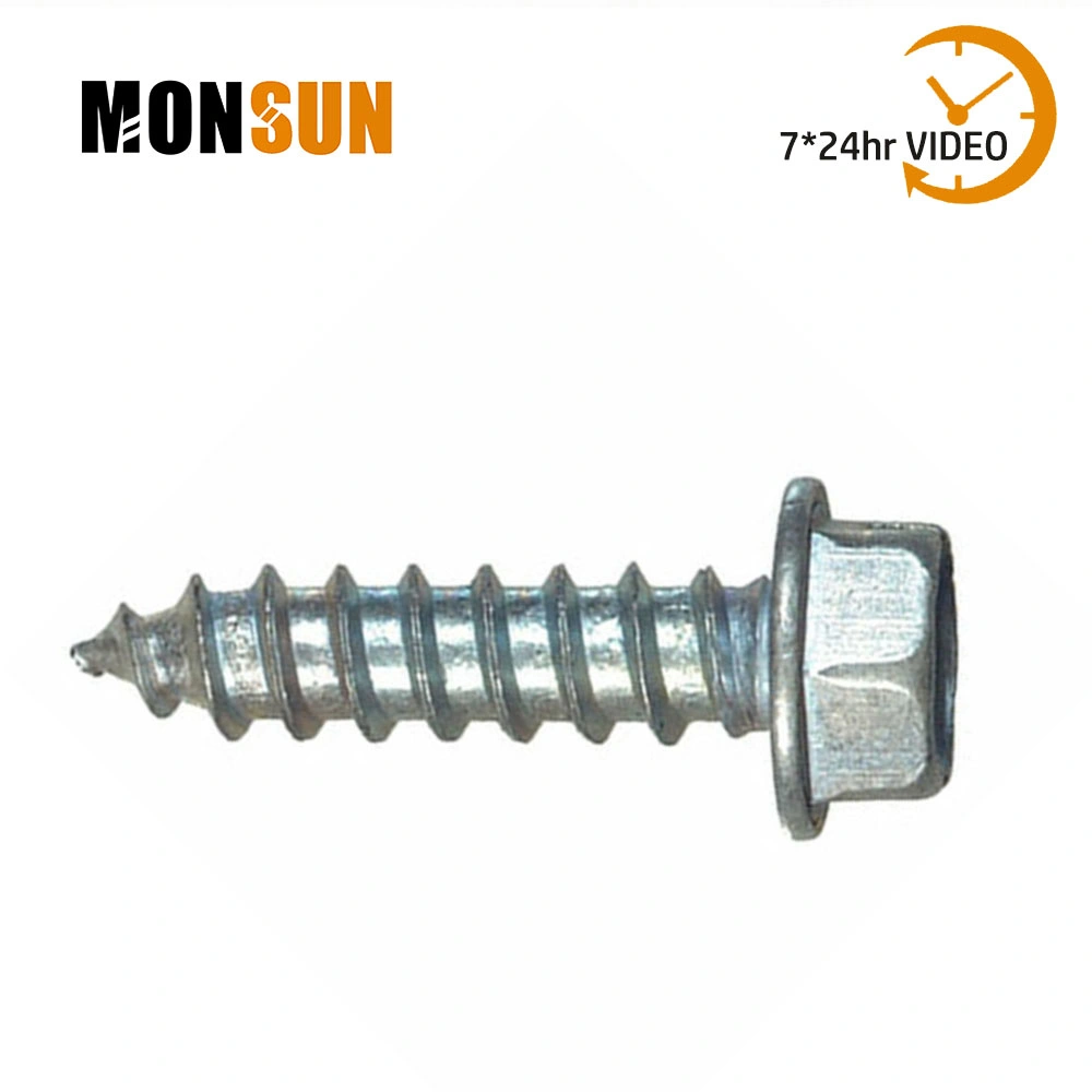 Carbon Steel Hexagon Head with Flange Self Tapping Screw for Matel