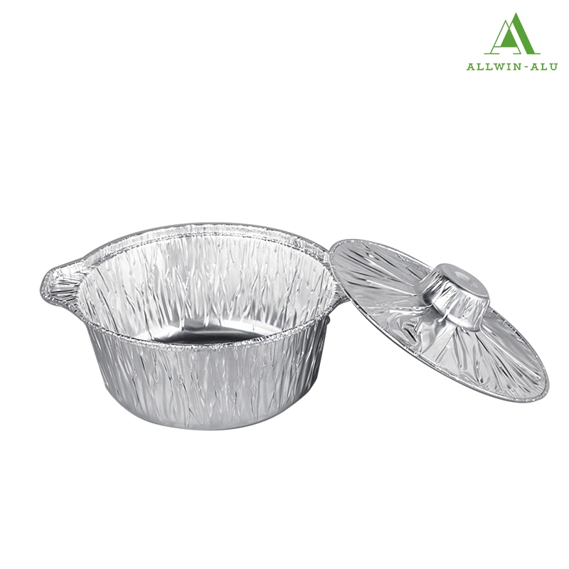 Pot en aluminium de grande qualité 3850 ml avec couvercle jetable domestique Pot en aluminium