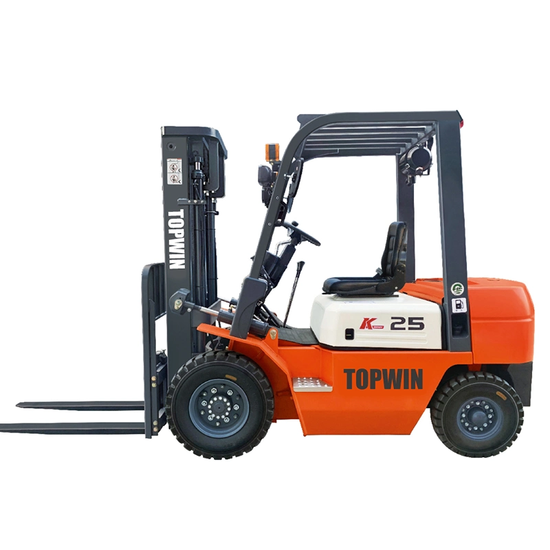 China Fabricante Forkllift Truck 2,5 toneladas montacargas con Full-Free Lift y abrazaderas de tambor,