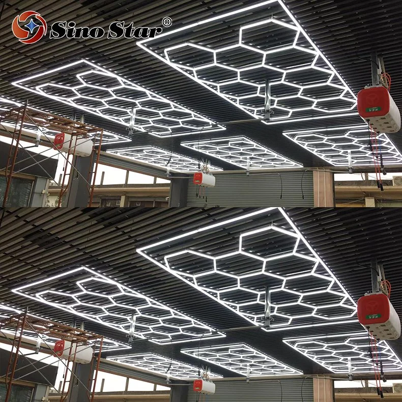 Factory Sell Luxury Custom Hexagonal Lamp Ceiling Light Car Workshop Light LED Detailing Light