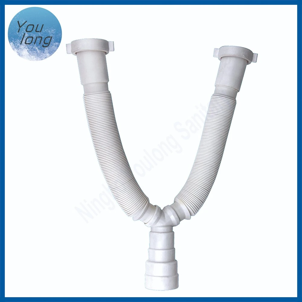 Kitchen Sink Double PVC Flexible Drain Pipe with Hose Y- Shape