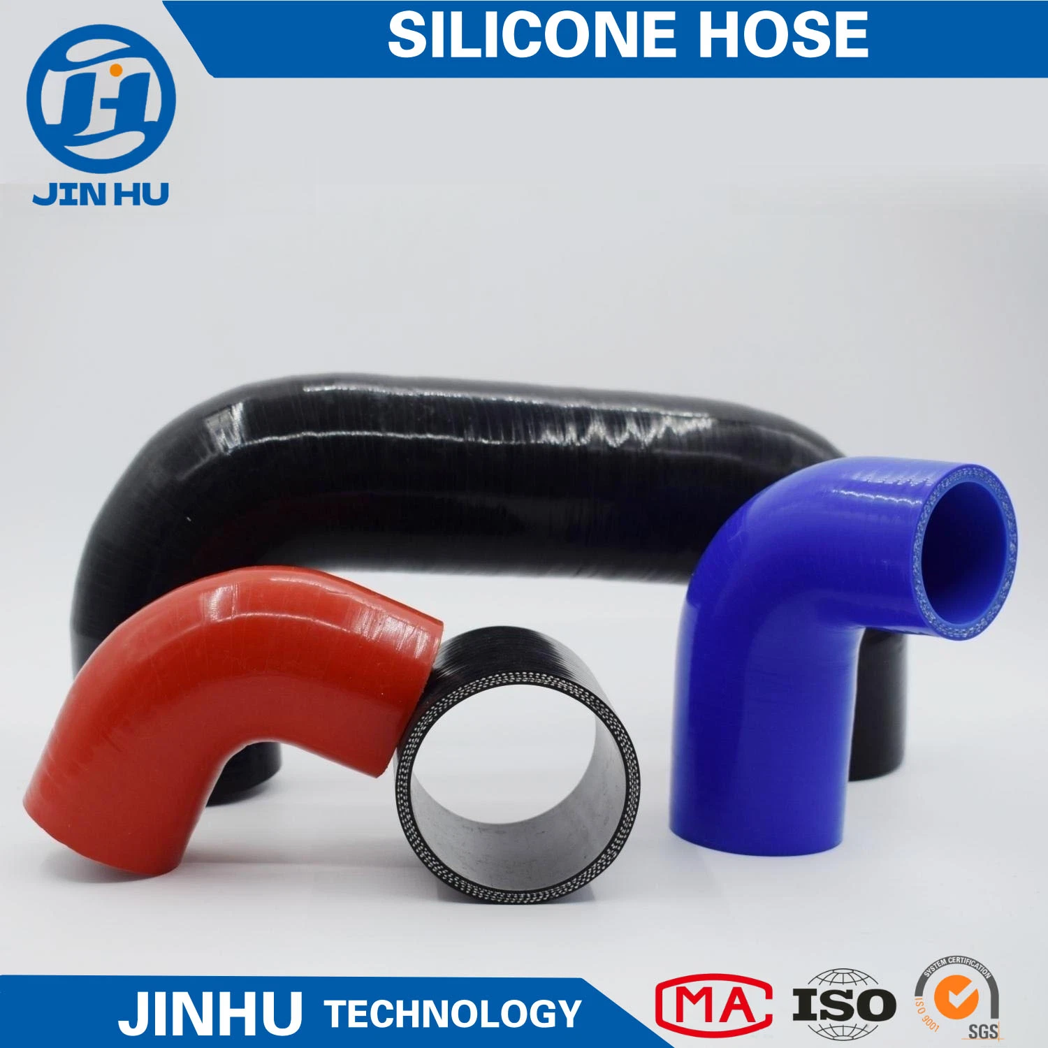 Jinhu Customized High Performance Automotive Flexible Silicone Rubber Hose Soft Silicon Tube Heat Resistant Car Silicone Tube