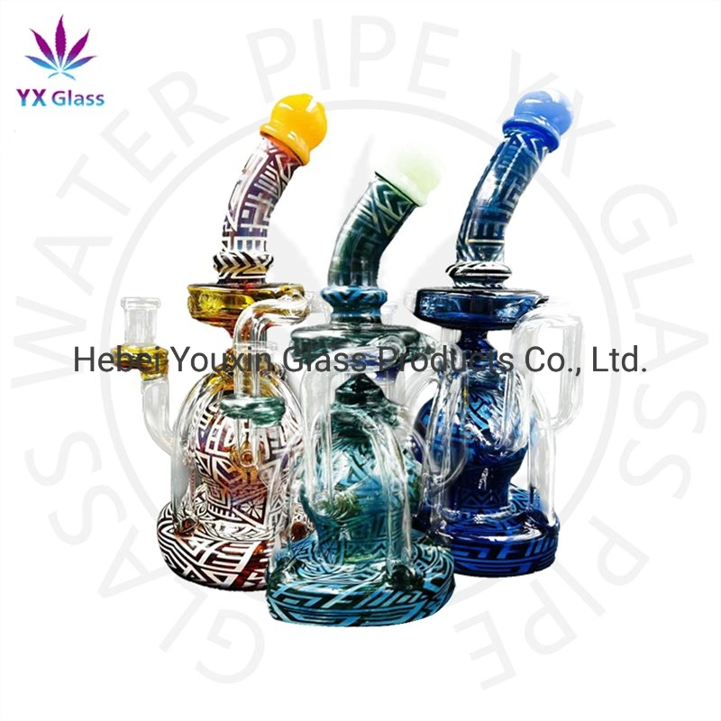 2023 New Design Big Beaker Fumed Silver Fancy Unique Glass Smoke Water Pipe