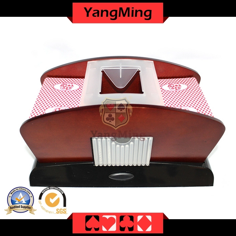 Gambling Poker Card Shuffler 1- 2 Deck Wood Deluxe Card Shuffler of Automatic Playing Card Shuffler (YM-CS05)