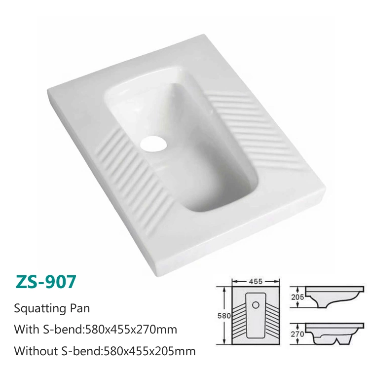 Hot Sales Rectangle Shape Squatting Pan Toilet Ripple Bathroom Sanitary Ware Toilet Wc Squat Pan Ceramic Squatting Pan