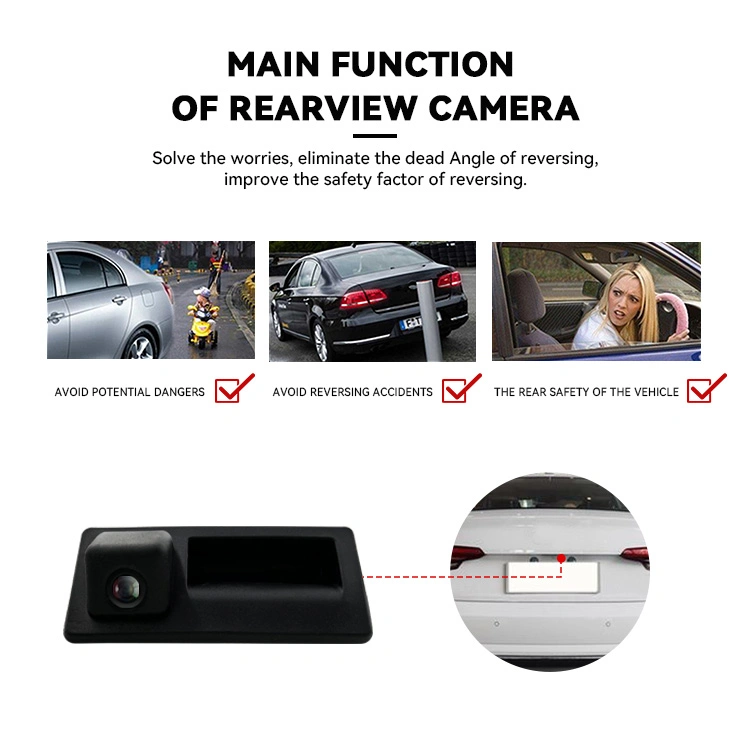 Wemaer Cámara trasera Accesorios de coche sistema de estacionamiento asistencia Gran angular Night Vision HD Reversor Cámara de coche Rearview para Audi A4