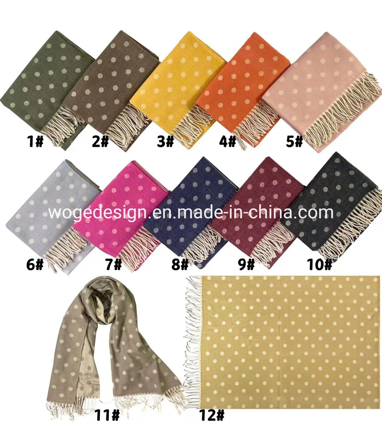 Fashion Winter Warm Jacquard Polka DOT Geometrical Cashmere Scarf Clothing Accessories