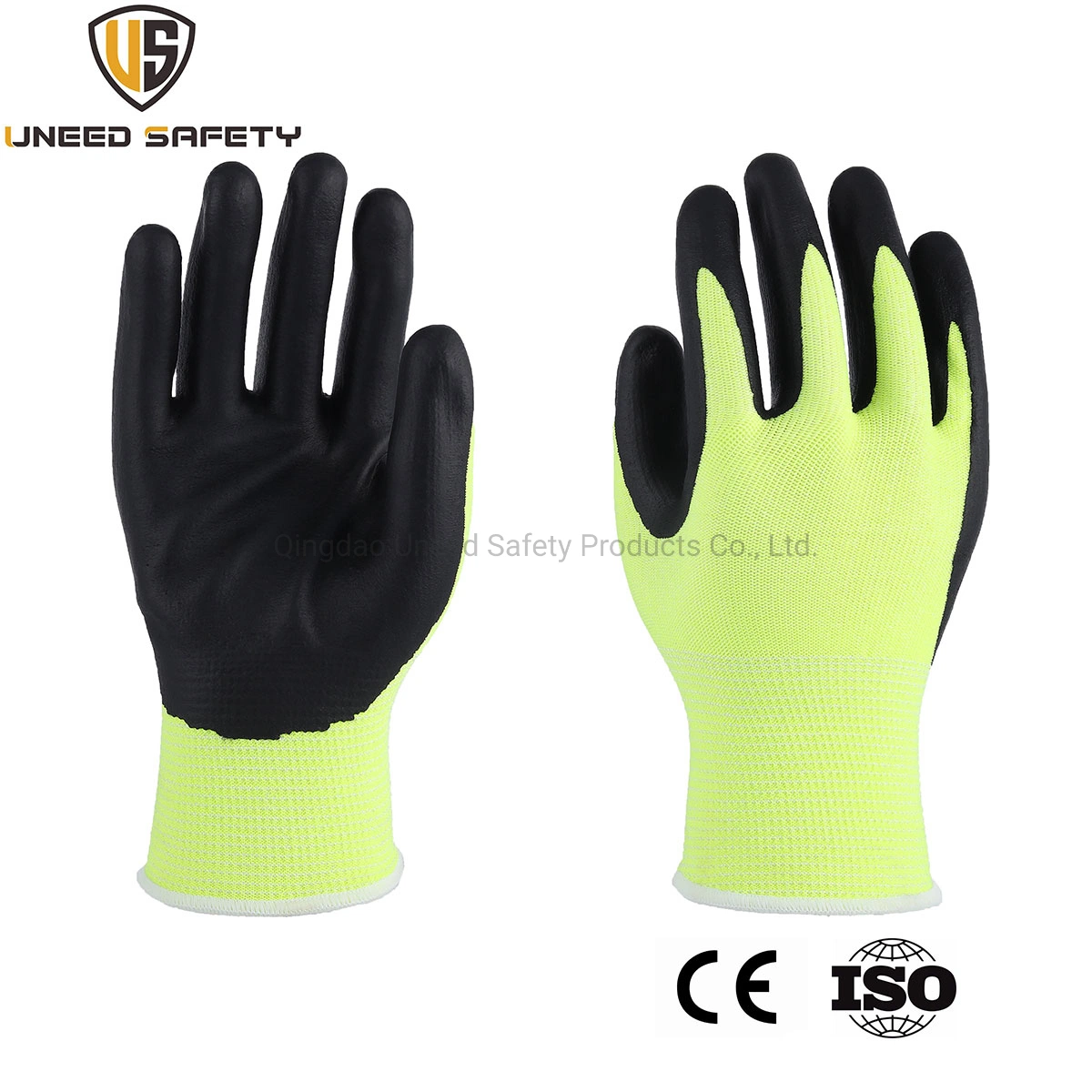 Graden Nylon amarillo Trabajo Industrial Seguridad de cruce de nitrilo Guantes de trabajo