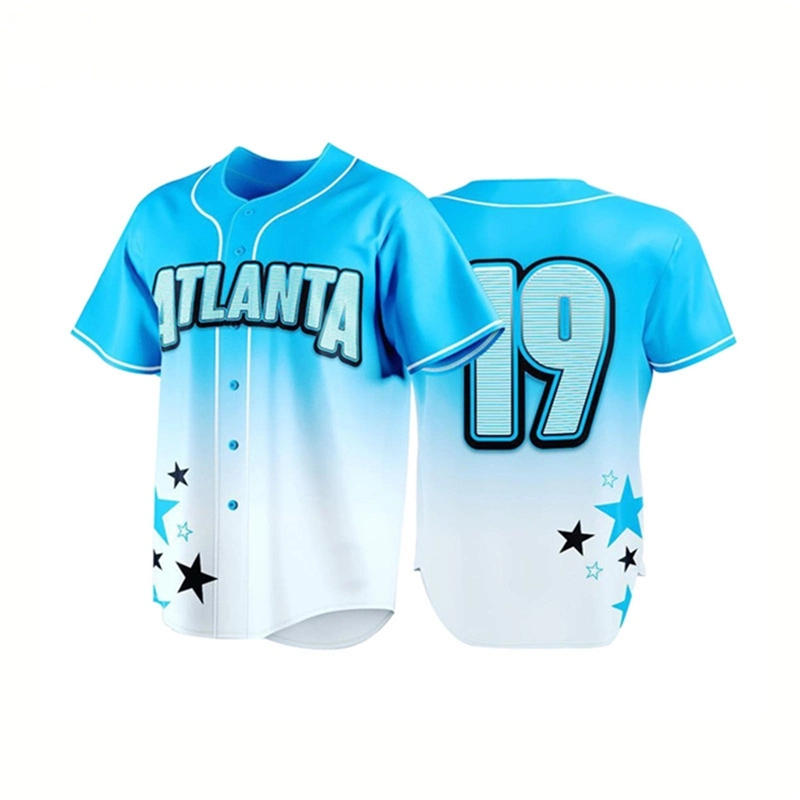 Polyester Sportswear atmungsaktive Baseball Shirts Fashion Sublimation Baseball Trikots für Männer