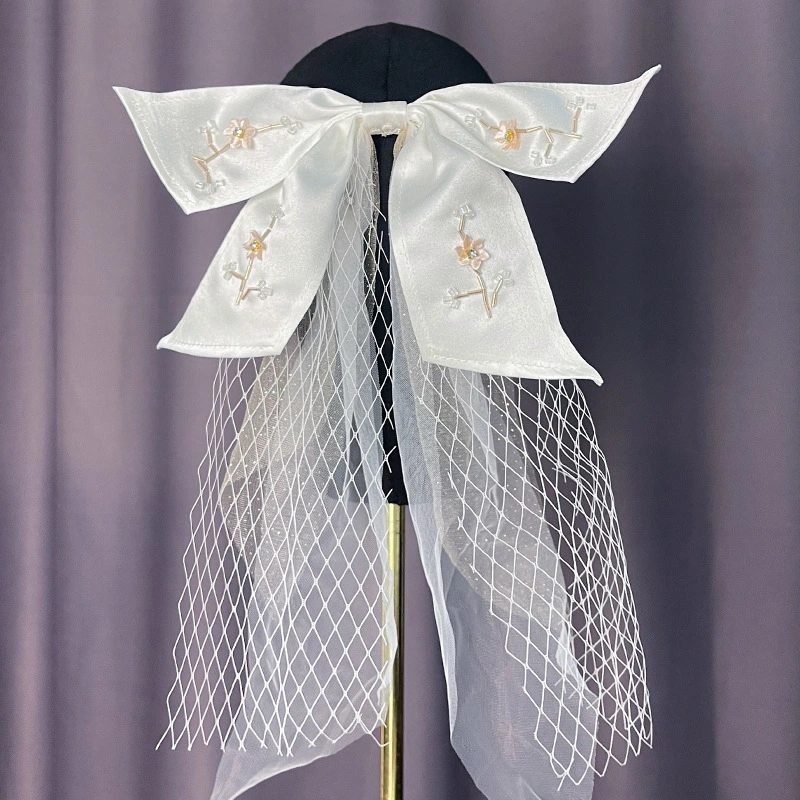 Fashion Hair Accessories Veil Main Wedding White Bow Headdress