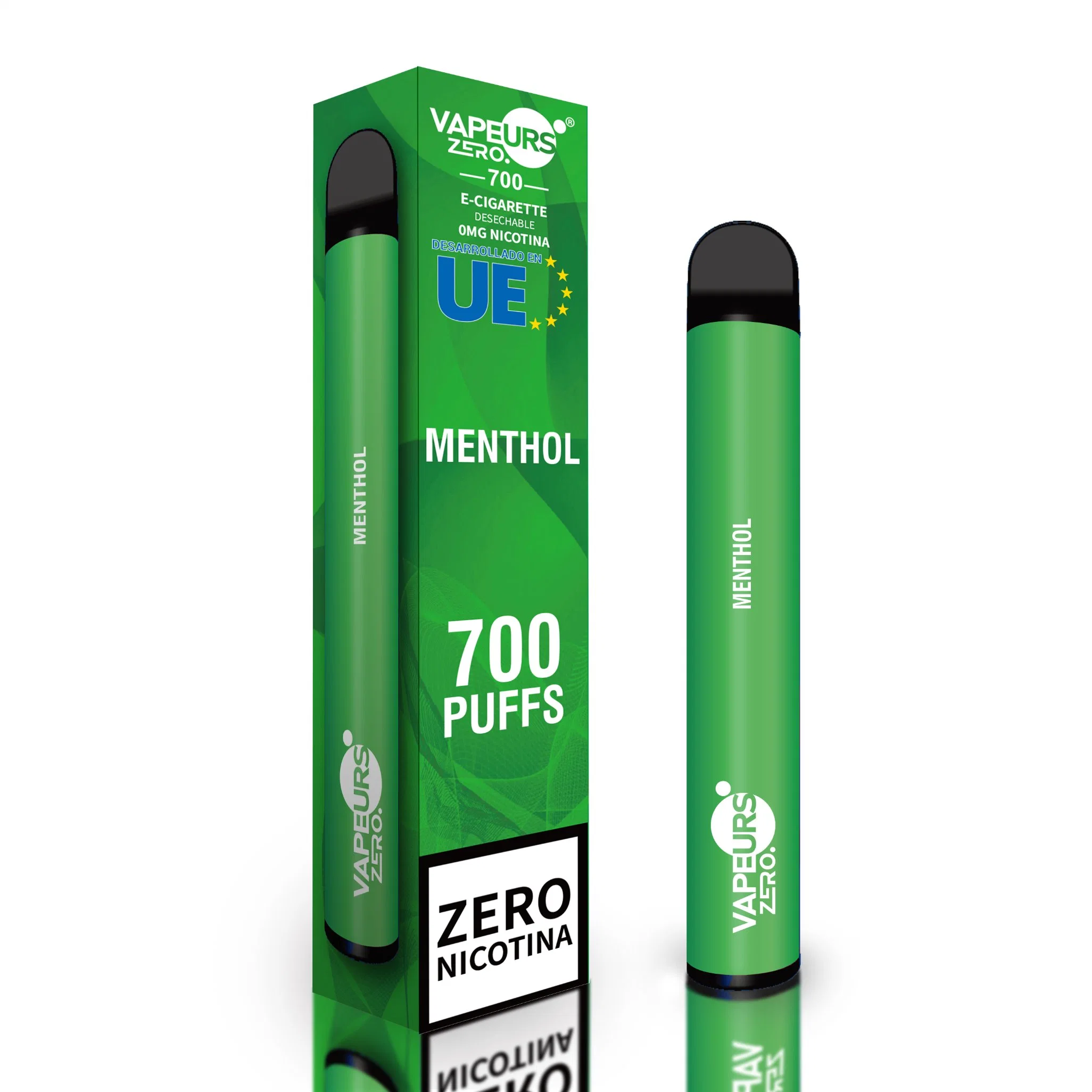 Disposable Vape Vapeurs 600puff Menthol Flavor Mini-E-Cigarette Shortfill E-Liquid with Spanish Mandarin Packaging