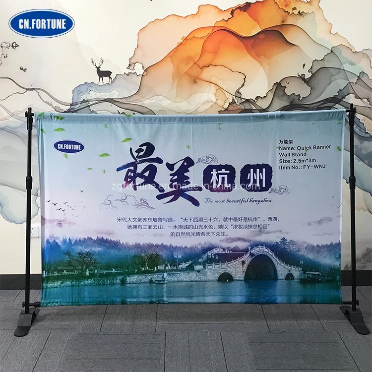 Restaurant Durable Sliver Display Stand Quick Banner Wall Stand