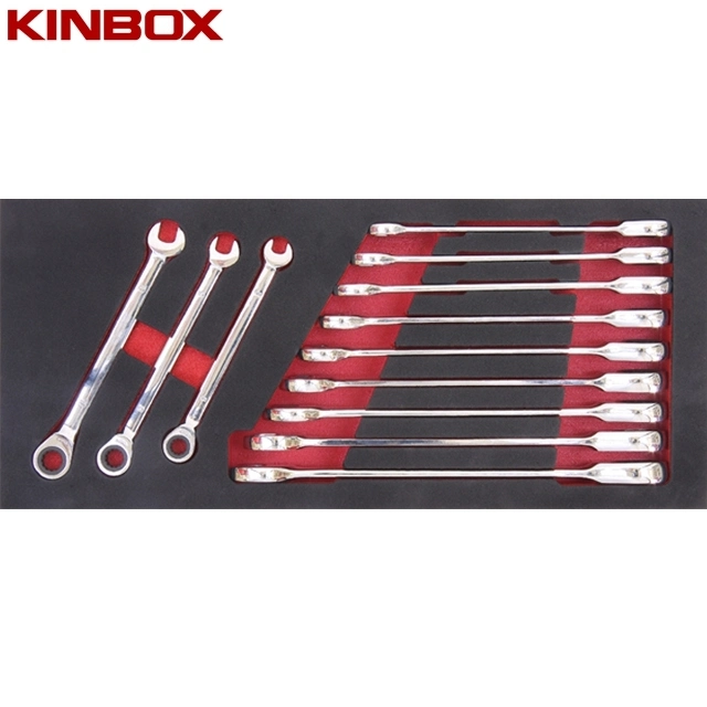 Conjunto de herramientas de mano profesional Kinbox tema TF01M123 Juego de llaves de carraca combinación