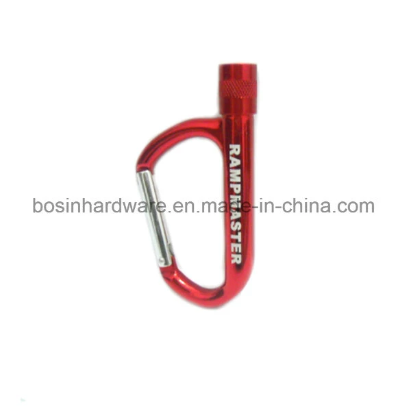 Aluminum Metal Carabiner LED Flashlight with Keychain