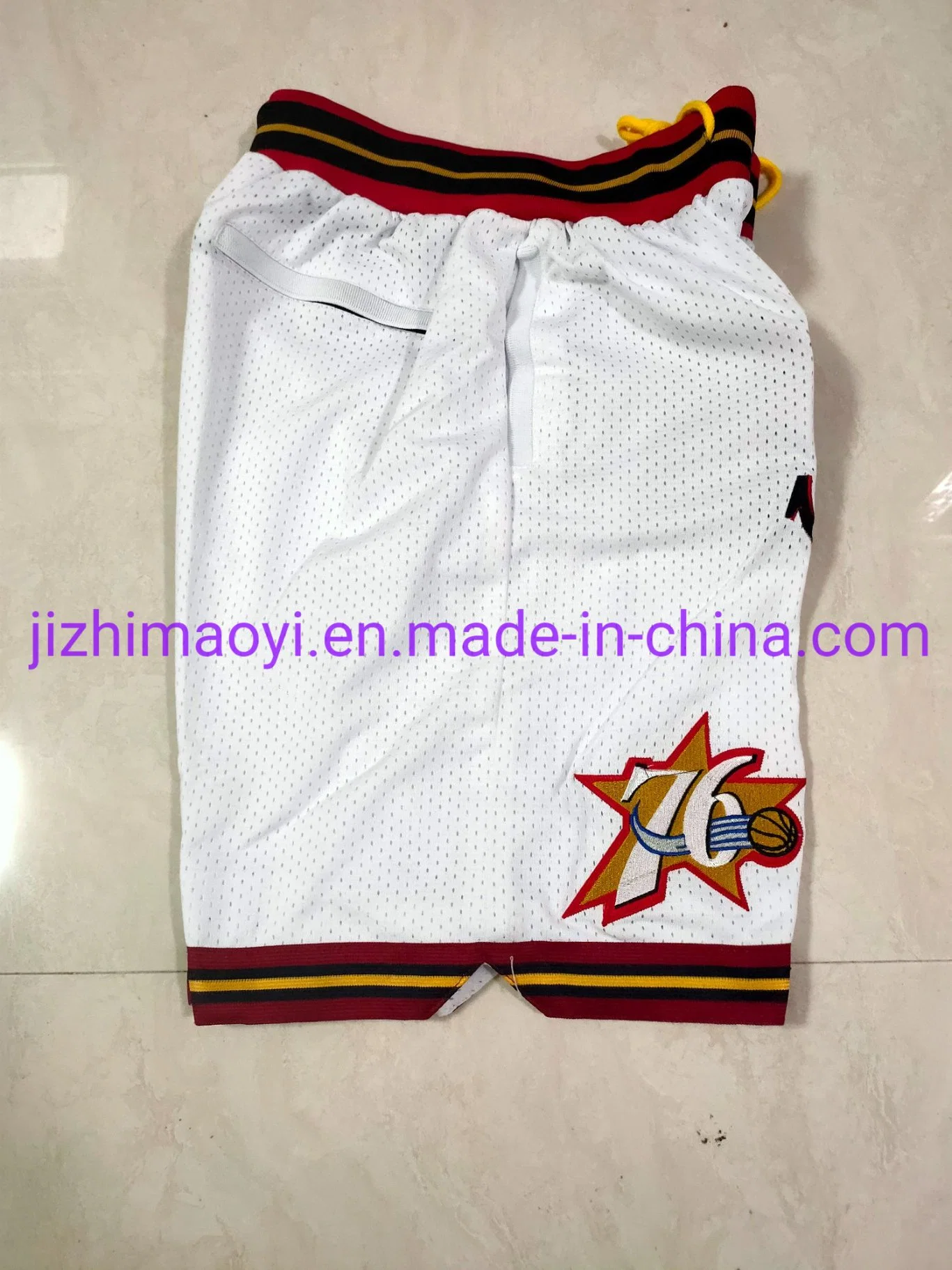 Mayoreo Dropshipping N-B-a cortos sólo Don 76ers Stitch bordados Basketball Shorts