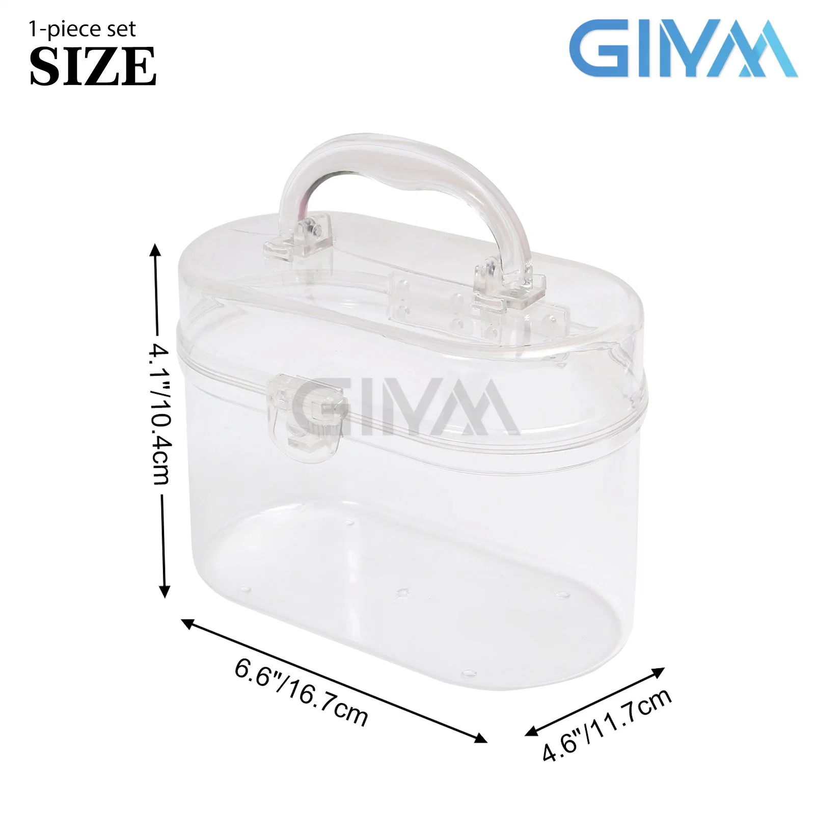 Transparent Bathroom Storage Container with Cover and Handle