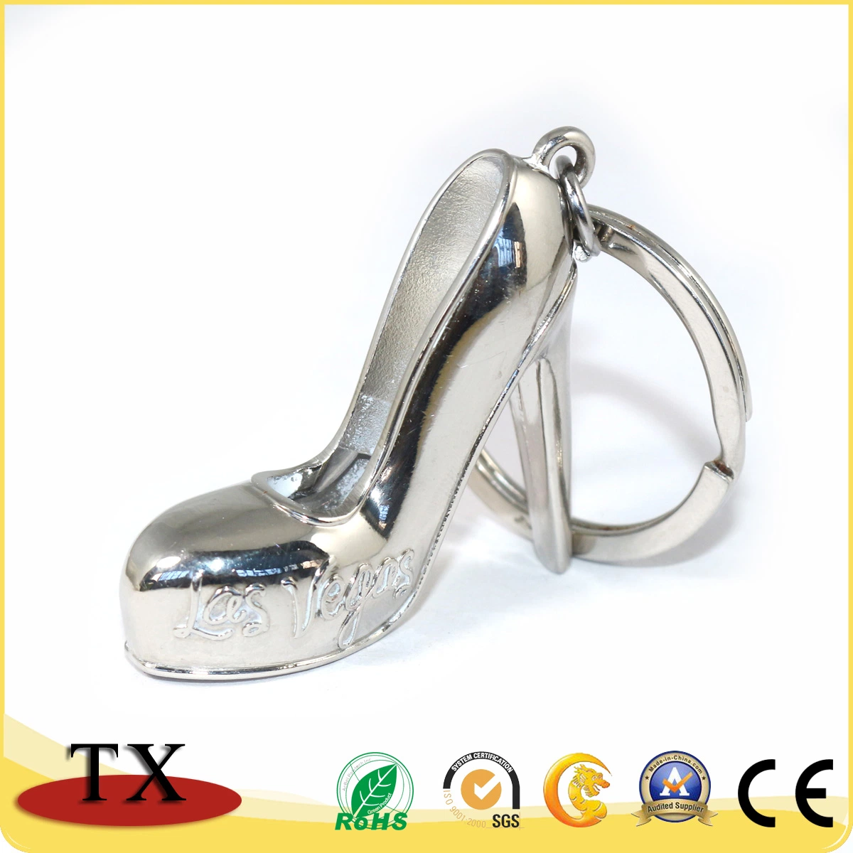 Good Looking Lady's High-Heeled Shoes Shape Metal Zinc Alloy Key Chain