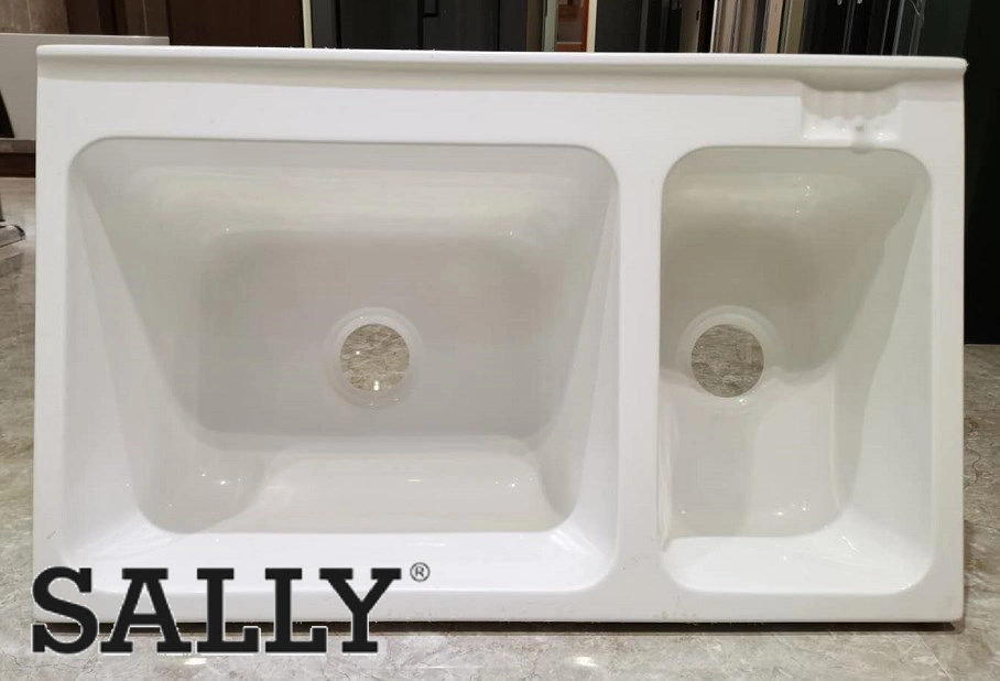 L'acrylique double lavabo Salle de bains de la vanité des armoires de cuisine salle de lavage du dissipateur de blanchisserie