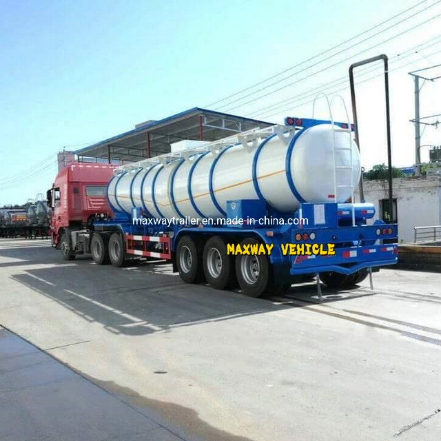 Customized Sulfuric Acid Truck Trailer 3 Axles 17m3 Acid Road Tanker