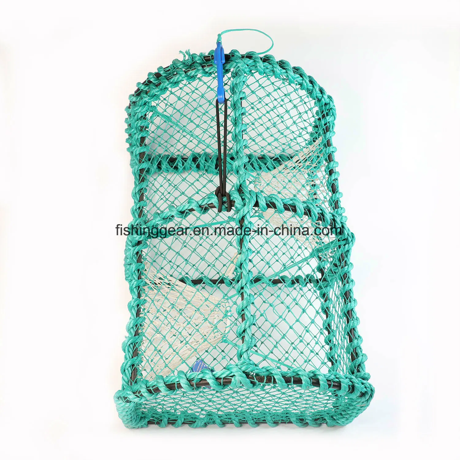 Green Color Steel Frame Braided Rope Lobster Traps for Fishing Tackles