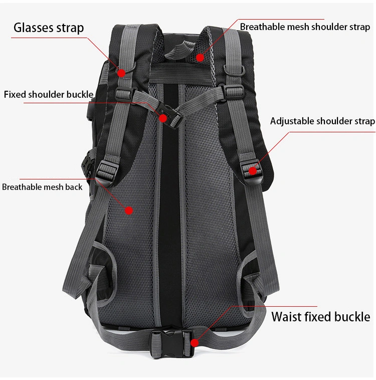 40L de carga USB resistente al agua Mochila escalada ciclismo hombres Sport Unisex sacos mochilas Montañismo Bolsa de viaje en el exterior para hombres