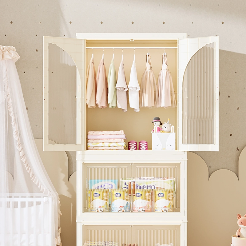 Benutzerdefinierte Mobile Storage Cabinet Organizer Moderne Schlafzimmer Faltbare Kunststoff Tragbar Baby Kleidung Schränke mit Rollen