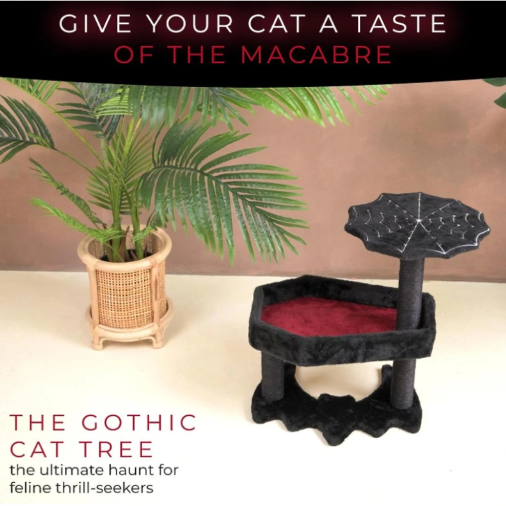 Amazon Hot Selling Spooky Cat Tree with Coffin Cat Bed for Halloween Cat